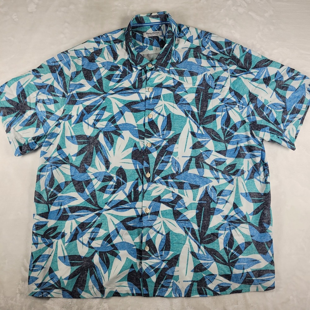 Tommy Bahama Coconut Point Short Sleeve Button Up Shirt Men's 3XB Floral Hawaii‎
